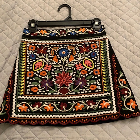 Lulus Don't Stop the Party Black Embroidered Mini Skirt - Picture 2 of 3